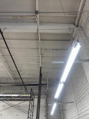 Before — Commercial Garage Door System Removal for Roof Repair Project