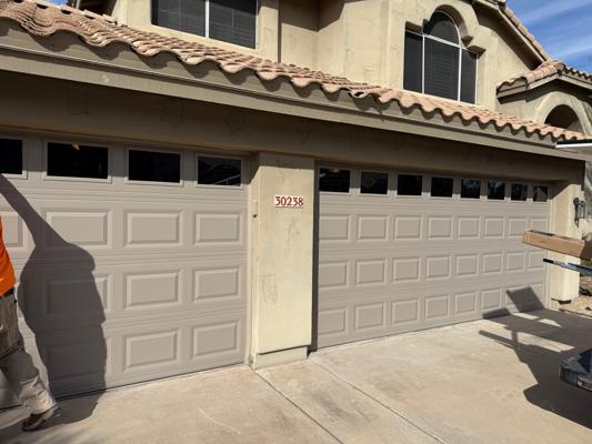 Two Garage Door Replacement with Glass Panel CHI Timeless Design