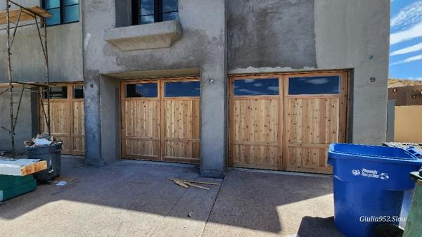 Custom Wood Garage Door Installation with Smart Opener