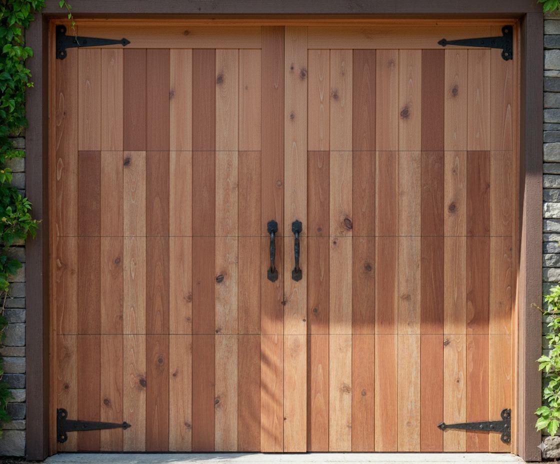 Custom cedar wood garage door