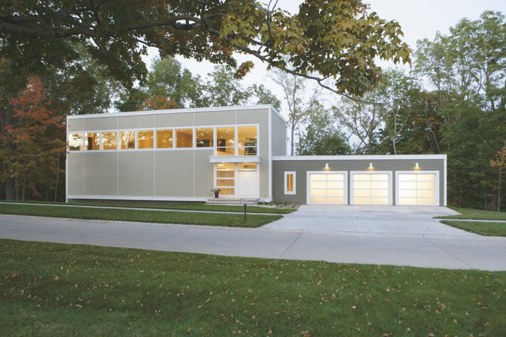 Clopay Avante aluminum and glass garage door on modern home