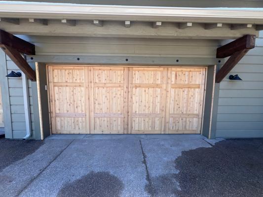Custom Cedar Wood Overlay Garage Door Installation