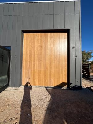 Custom Wood Garage Doors with Smart Opener Installation