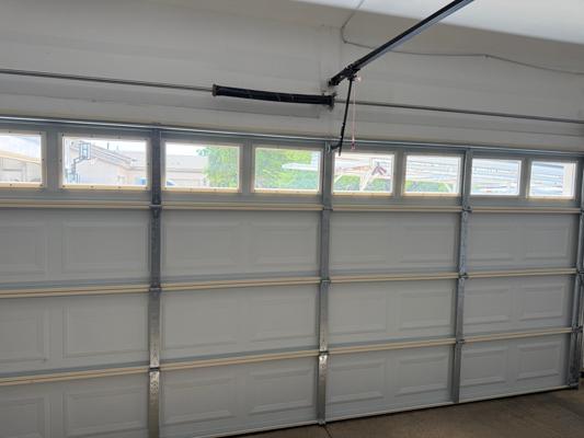 16x7 Garage Door Replacement with Glass Top Panel