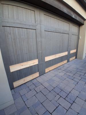 Wood Garage Door Section Replacement & Refurbishment